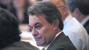 Artur Mas, ahir, durant la reunió de l’executiva de Convergència.