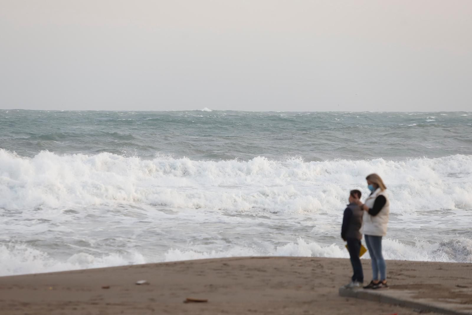 Temporal de viento y olas en la provincia de Málaga