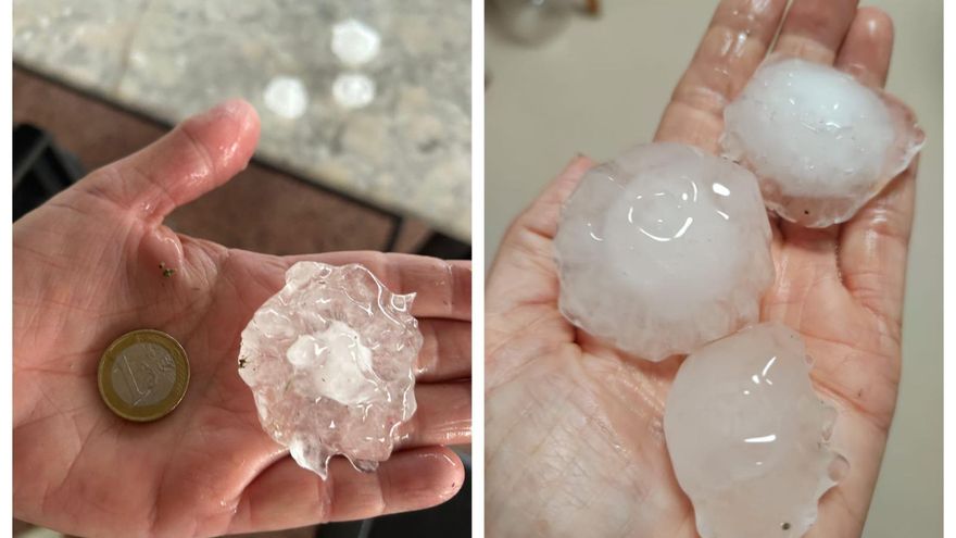 La dana descarga granizo en Castellón, con piedras del tamaño de huevos