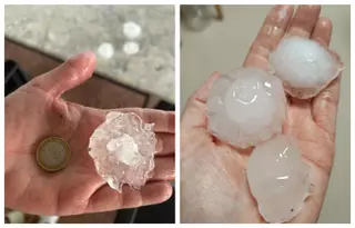 La dana descarga granizo en Castellón, con piedras del tamaño de huevos