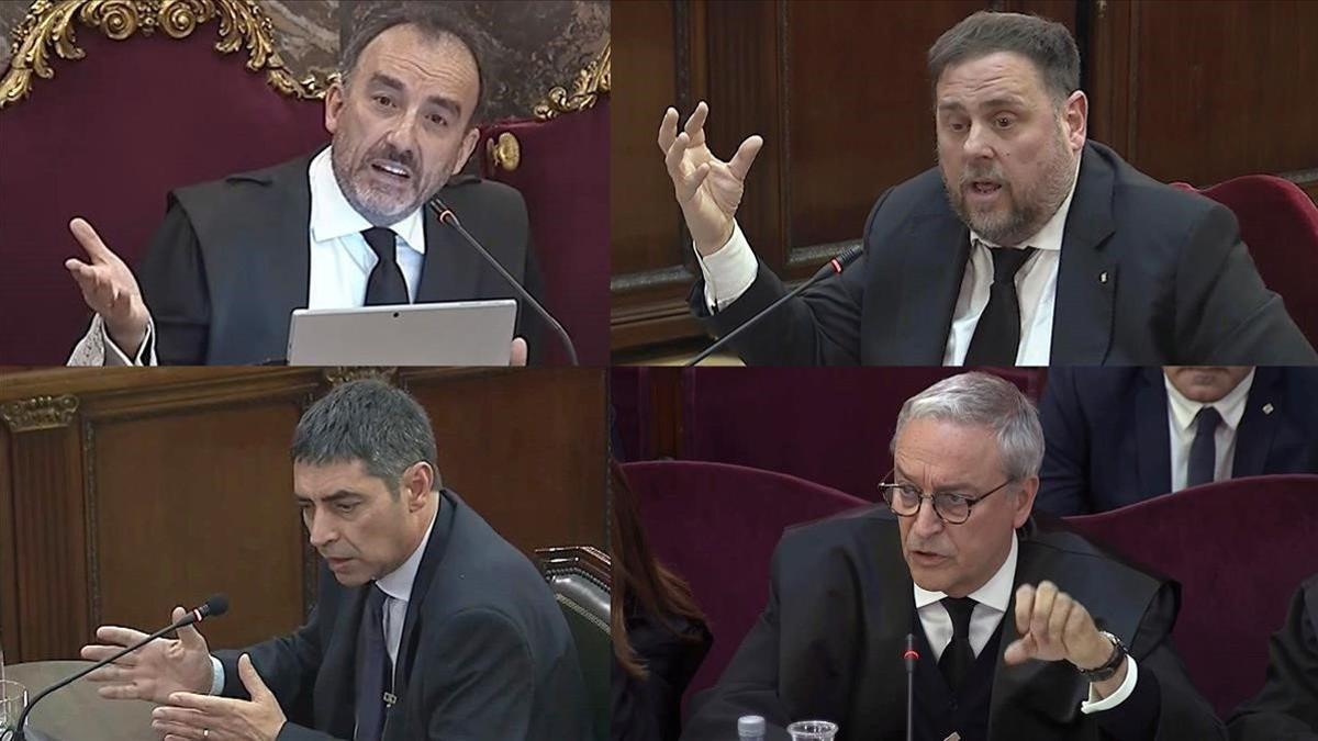 Manuel Marchena, Oriol Junqueras, Josep Lluís Trapero y Xavier Melero.
