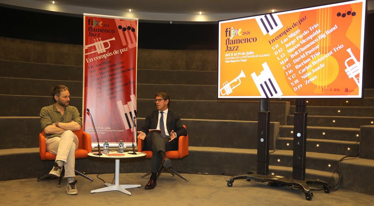 Josep Vicent y Juan de Dios Navarro, durante la presentación del Fijazz 2026