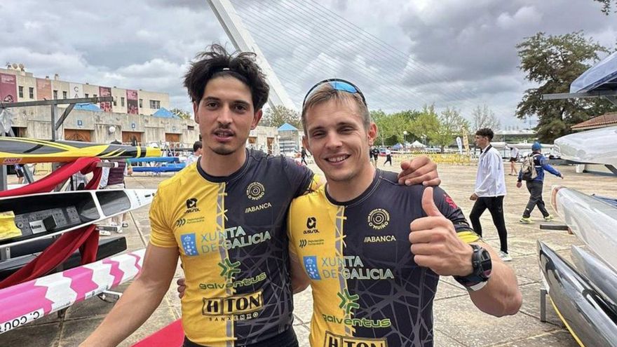 Fontán y Sieiro durante una competición en Sevilla.
