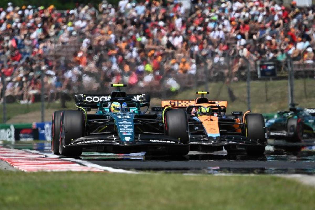 Fernando Alonso y Lando Norris en la carrera del Gran Premio de Hungría 2023