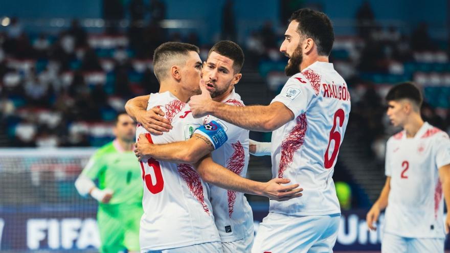 Fede Vidal, y Mellado, autor de tres tantos, valoraron la victoria de la selección