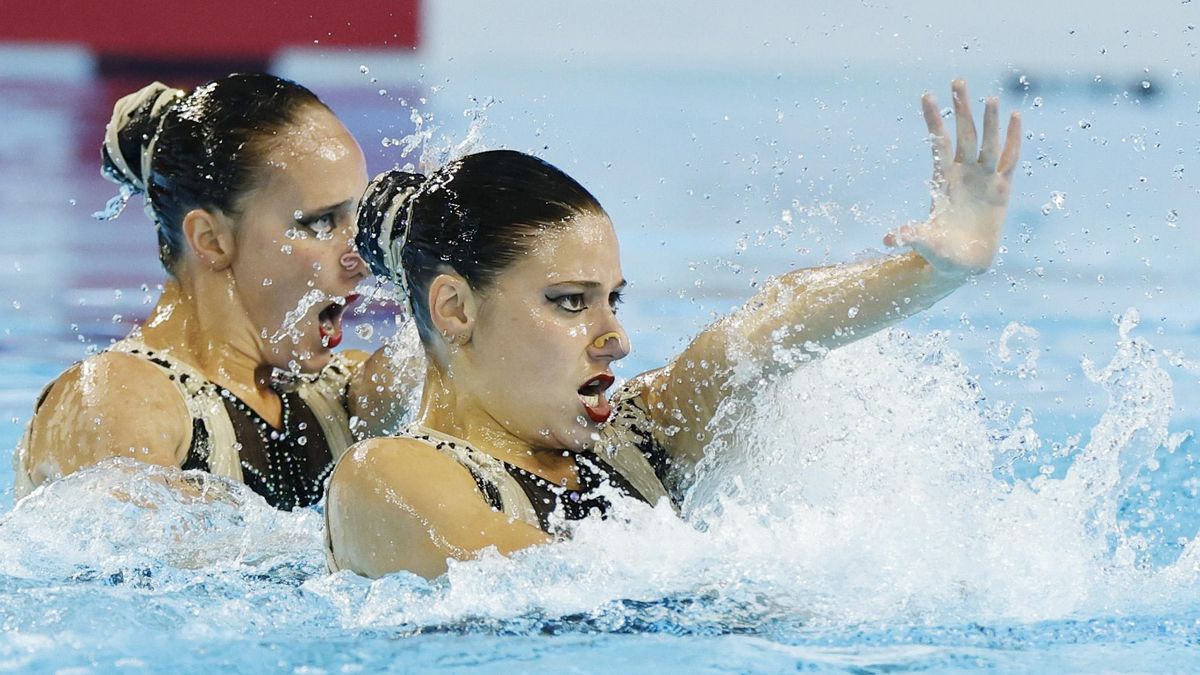 Txell Ferré i Lilou Lluís en la final de duet tècnic
