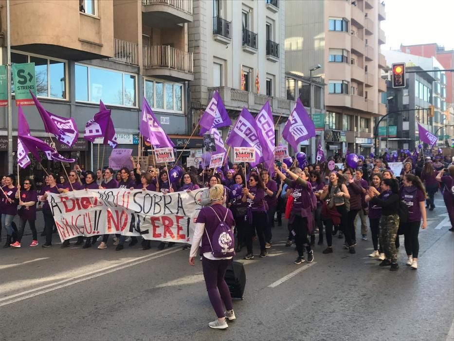 Manifestació sindical a Girona de la vaga del vuit de març