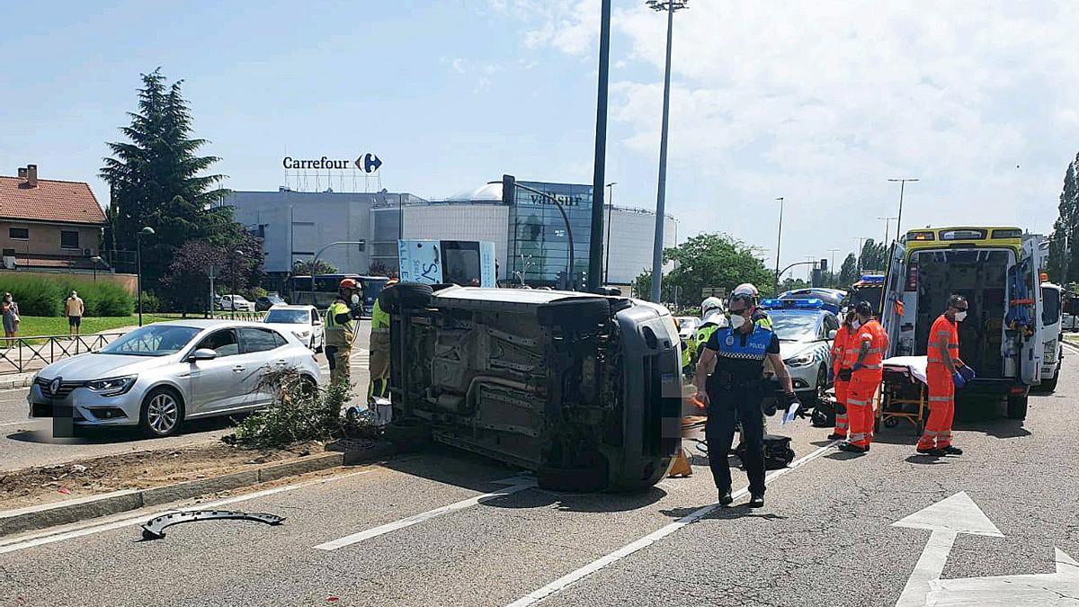 Accidente en la avenida Zamora de Valladolid.