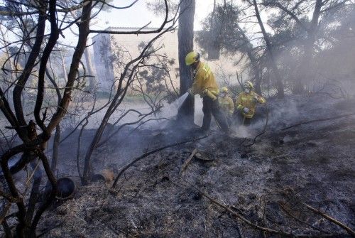 Incendi forestal a peu de les Gavarres