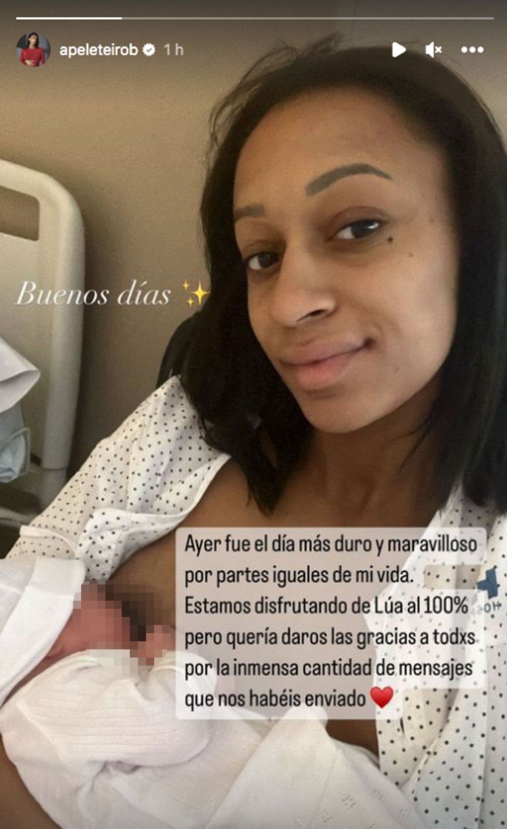 Ana Peleteiro anuncia que ha dado a luz