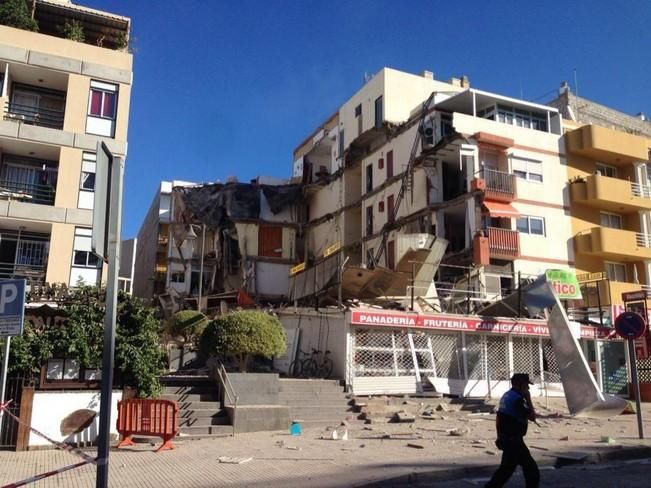 Derrumbe de un edificio de viviendas en Los Cristianos