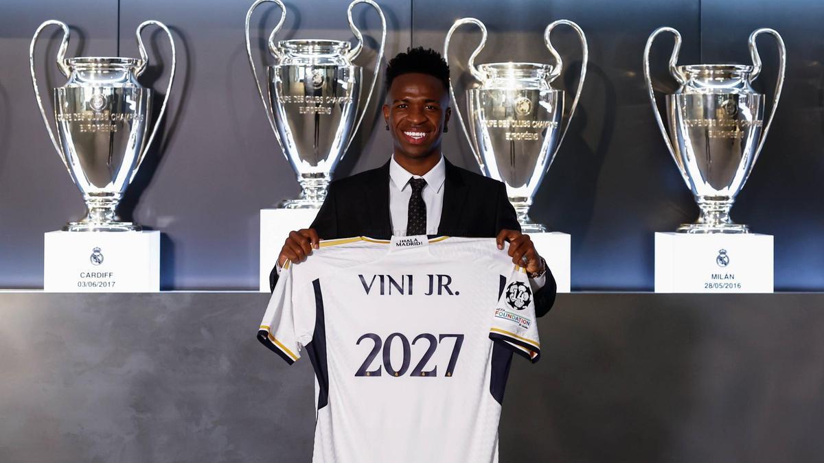 Vinicius tras su renovación con el Real Madrid hasta 2027.