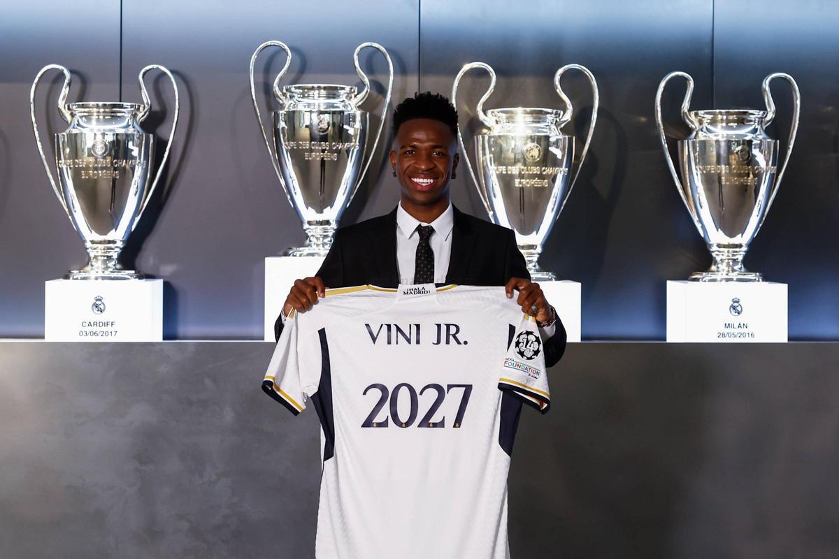 Vinicius tras su renovación con el Real Madrid hasta 2027.