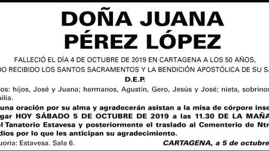 Dª Juana Pérez López