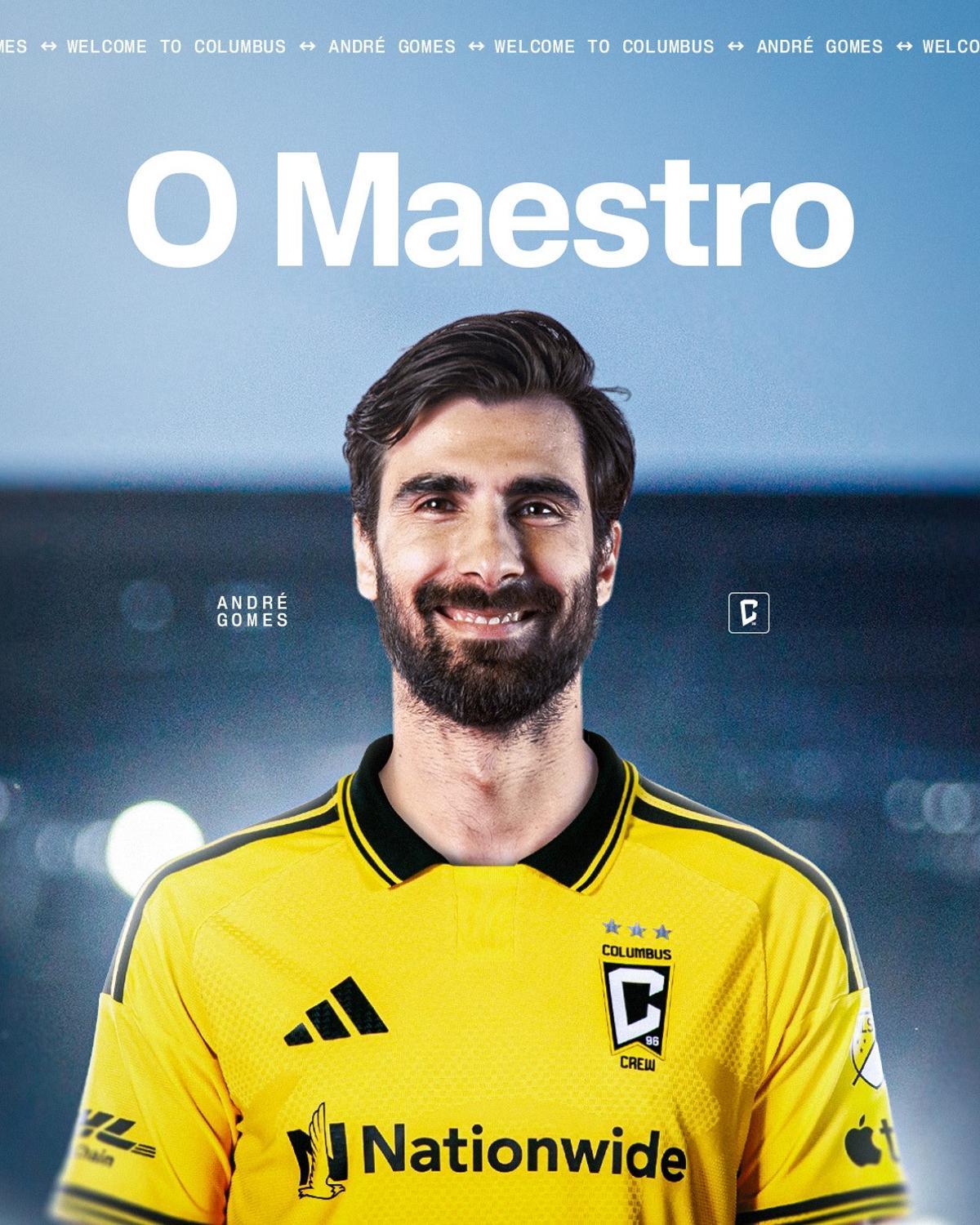 André Gomes firma como jugador del Columbus Crew en la MLS de Estados Unidos