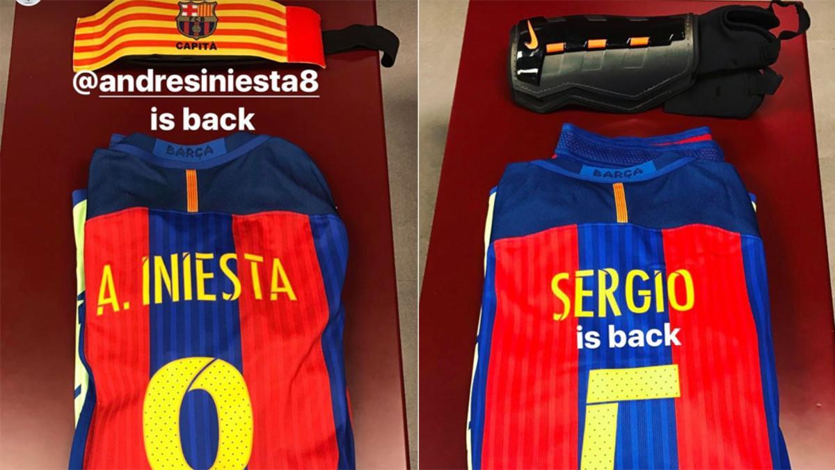 Las camisetas de Iniesta y Busquets ya están a punto