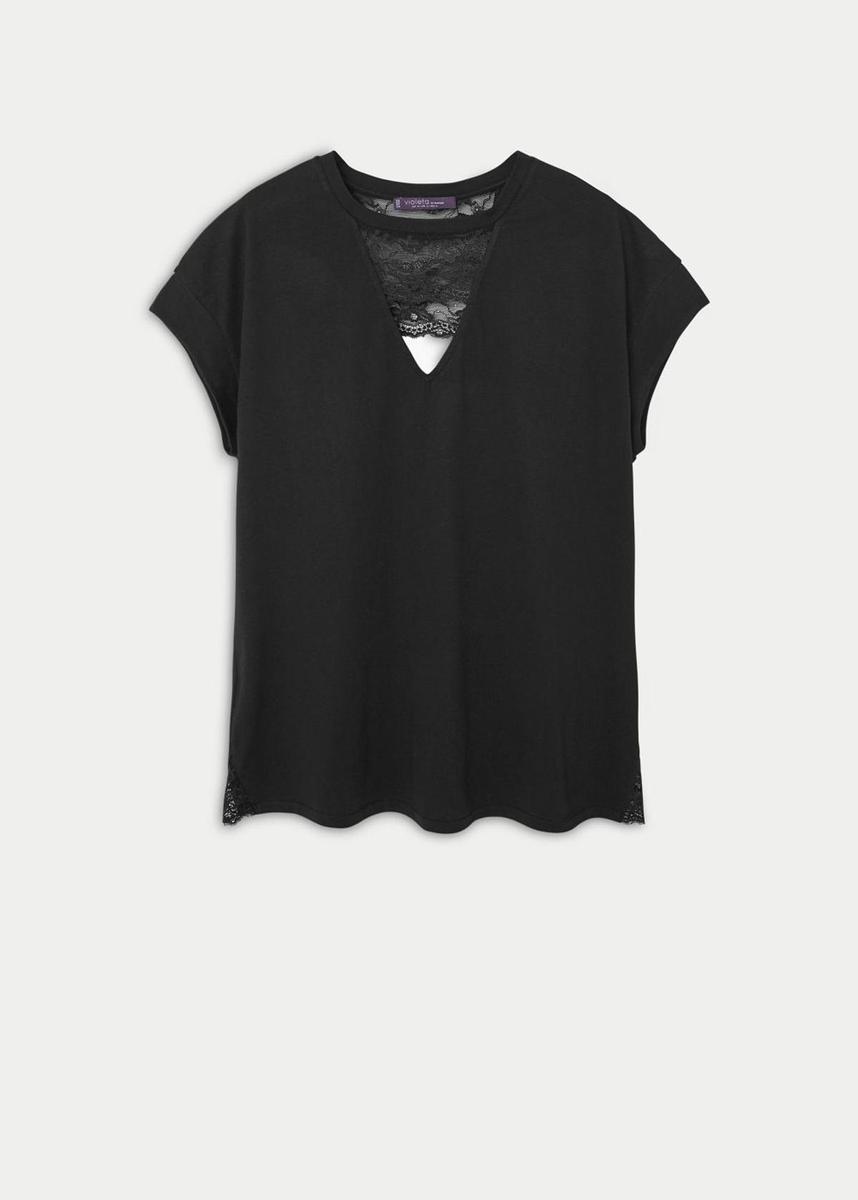 Camiseta de encaje, Violeta by Mango