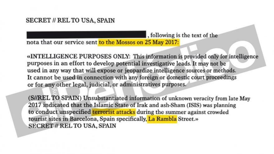 Los Mossos recibieron la alerta de atentado de la CIA el 25 de mayo