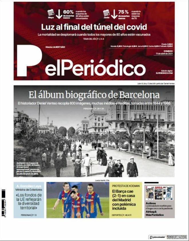 Portada de El Periódico del 11 de abril