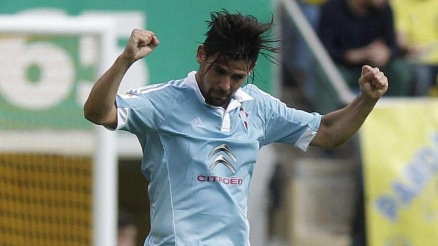 Nolito celebra el gol frente al Villarreal. // Efe