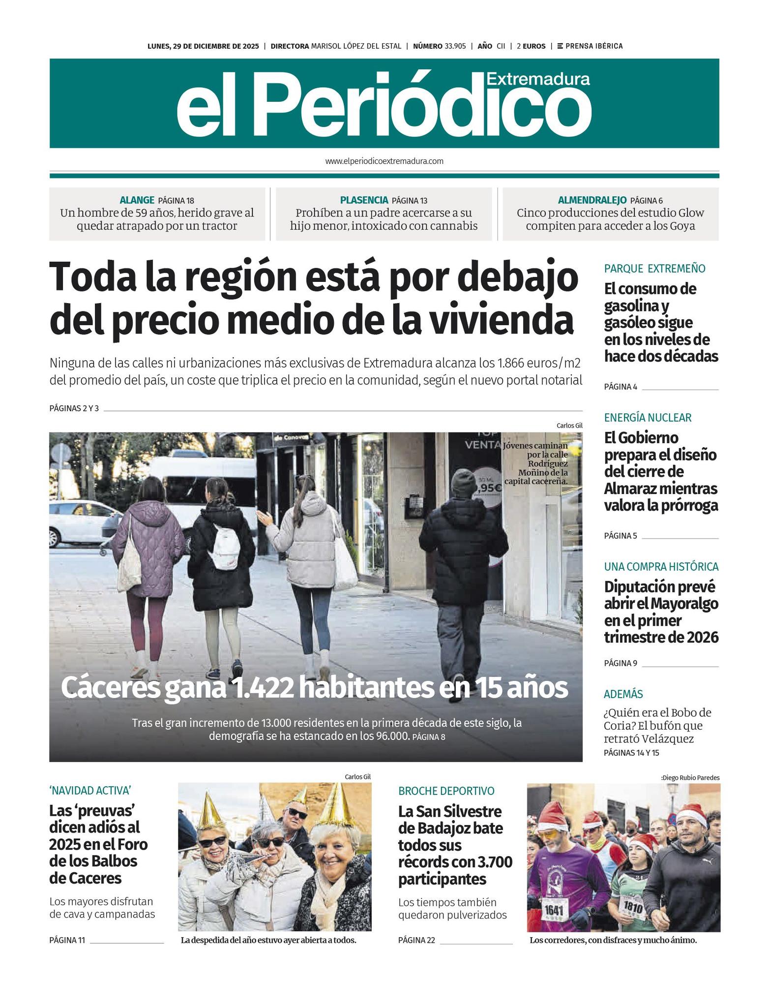 Consulta la portada correspondiente al día 29 de diciembre de 2025