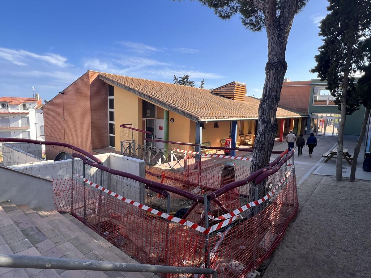 Les obres que afecten el centre educatiu, en una imatge del passat octubre.