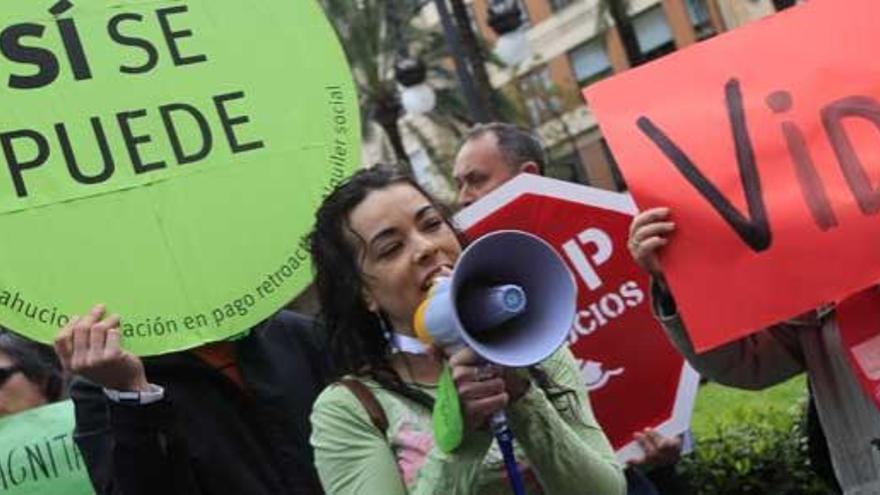 Imagen de una protesta contra un desahucio.