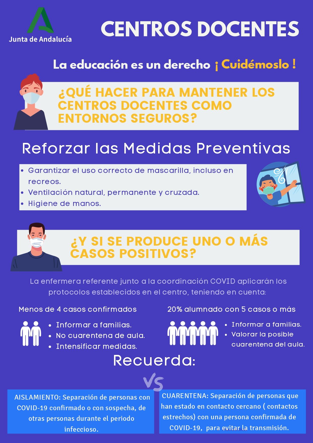 Consejos de Salud para los centros escolares.