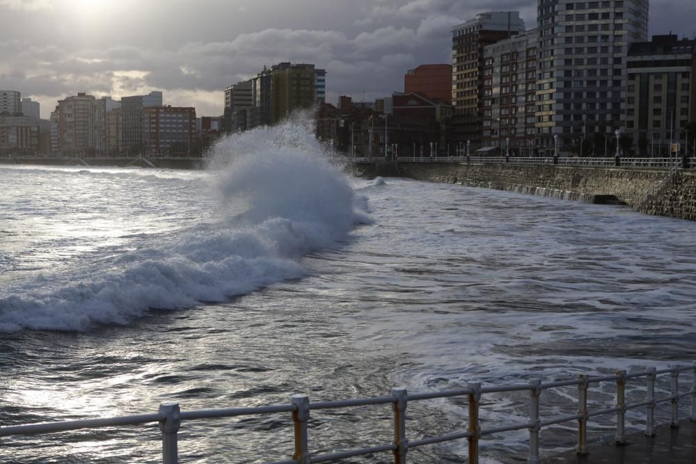 Efectos del temporal en Gijón