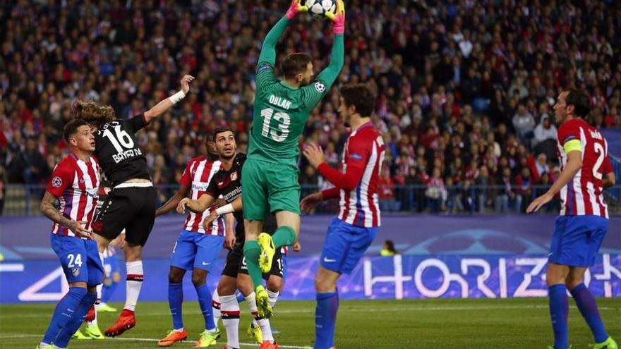 El Atlético, a cuartos de final tras empatar contra el Leverkusen (0-0)