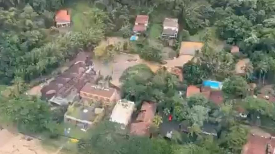 Vista aérea de una de las zonas afectadas por las lluvias torrenciales.