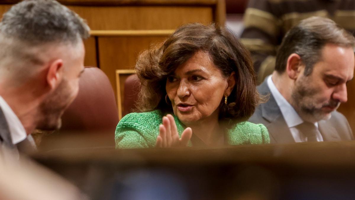 La presidenta de la Comisión de Igualdad en el Congreso de los Diputados y exvicepresidenta del Gobierno, Carmen Calvo.