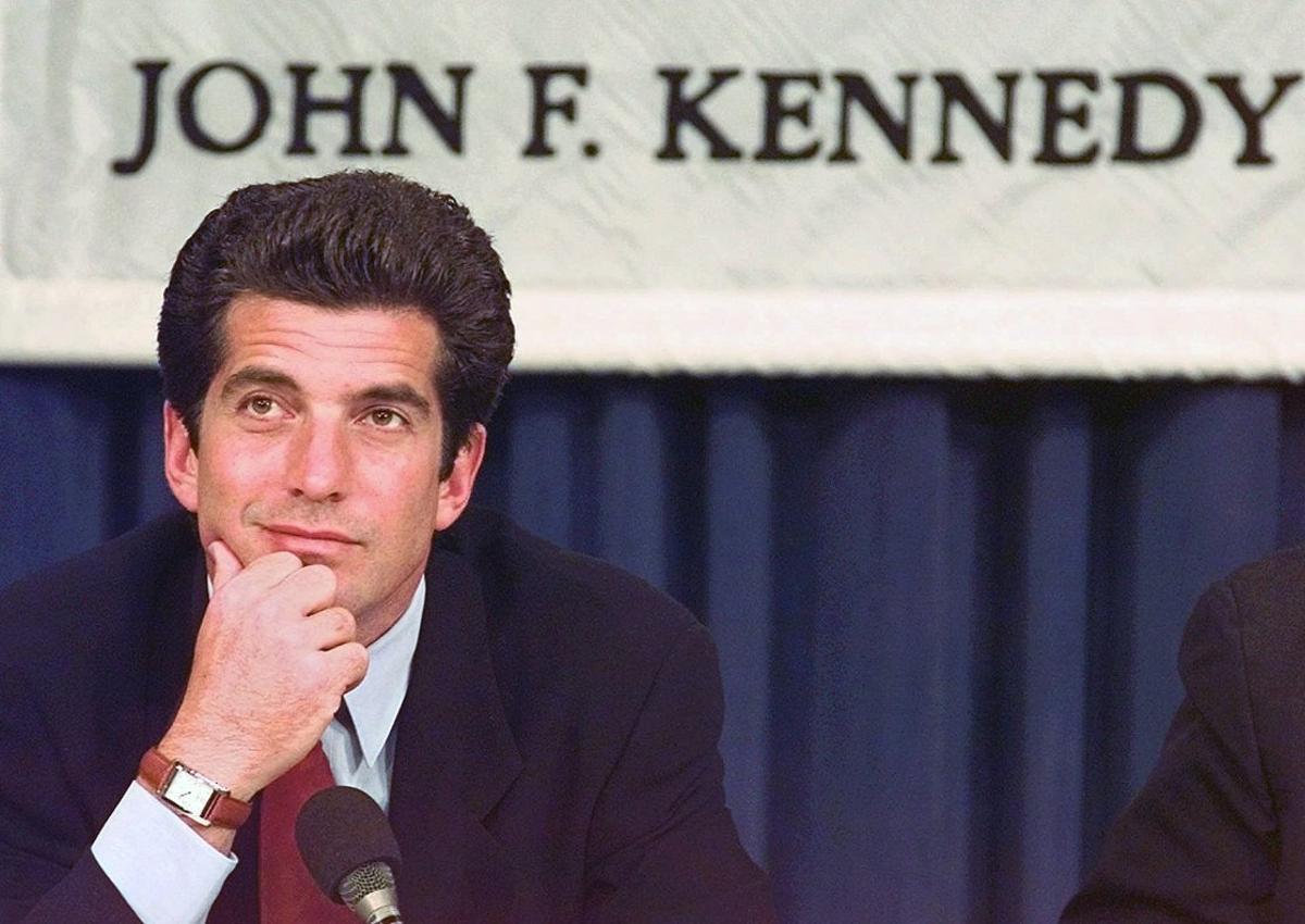 John F. Kennedy, Jr., son of the late President John Fitzgerald Kennedy, listens to a question from the audience during a panel discussion at Harvard University’s John F. Kennedy School of Government in Cambrige, Mass., in this April 29, 1997 file photo. Kennedy attended the Irish  Republican Army funeral of convicted truck-bomber Paddy Kelly, the  IRA-allied Sinn Fein party confirmed Wednesday, June 18, 1997. Kennedy, president and a founder of ’’George’’  magazine, was among several hundred people who attended Saturday’s funeral in Kilinarden, County Laois, about 50 miles west of Dublin, according to a  statement from the Sinn Fein ’’prisoner of war’’ department. (AP Photo/Stephan Savoia)