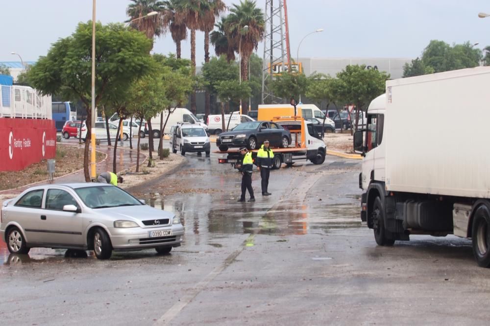 Lluvia en el Polígono Guadalhorce.