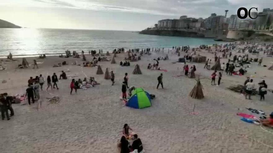 Las playas de A Coruña, listas para celebrar la noche de San Juan