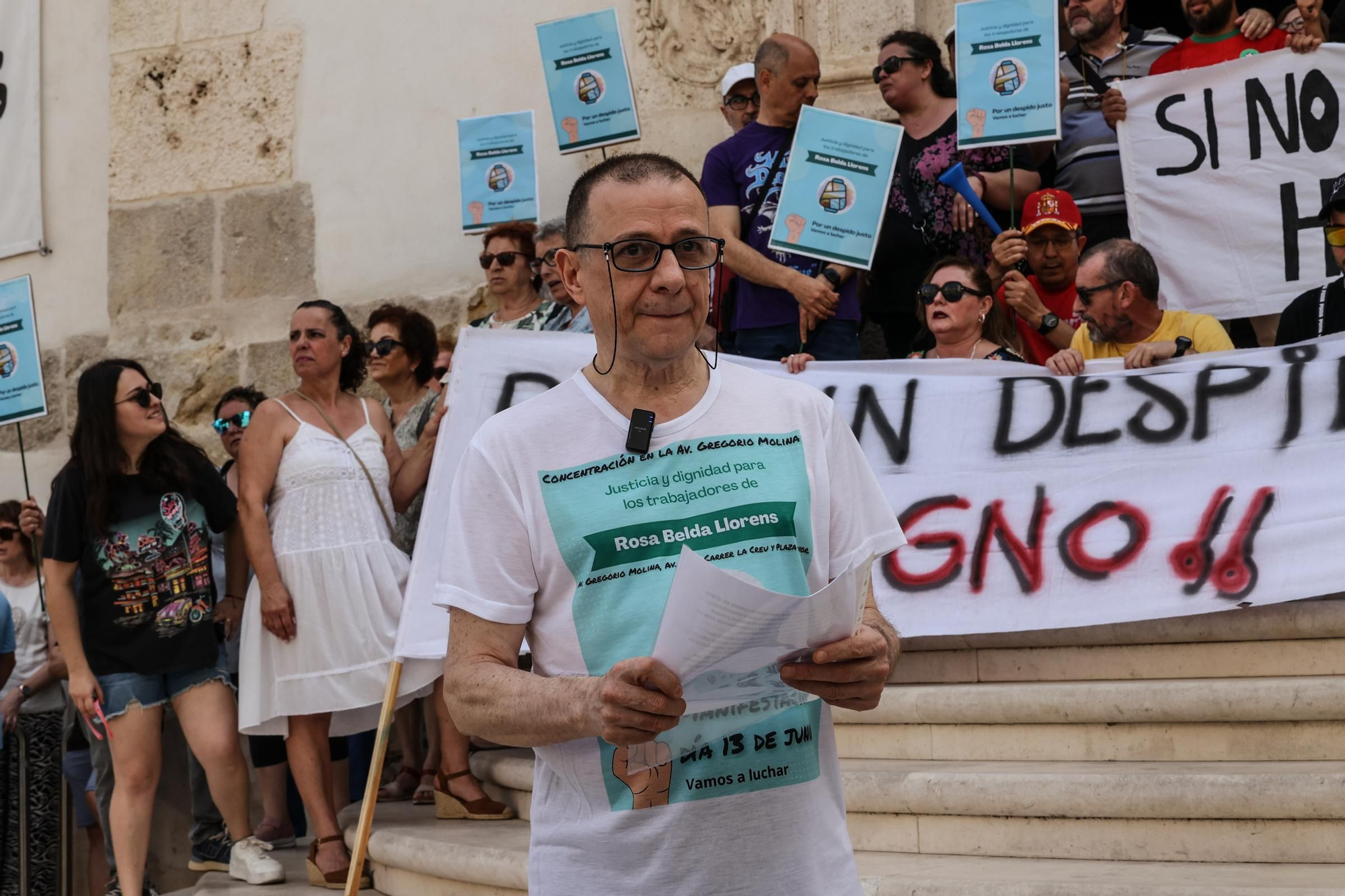 Manifestación de los trabajadores de Belda Llorens en Banyeres