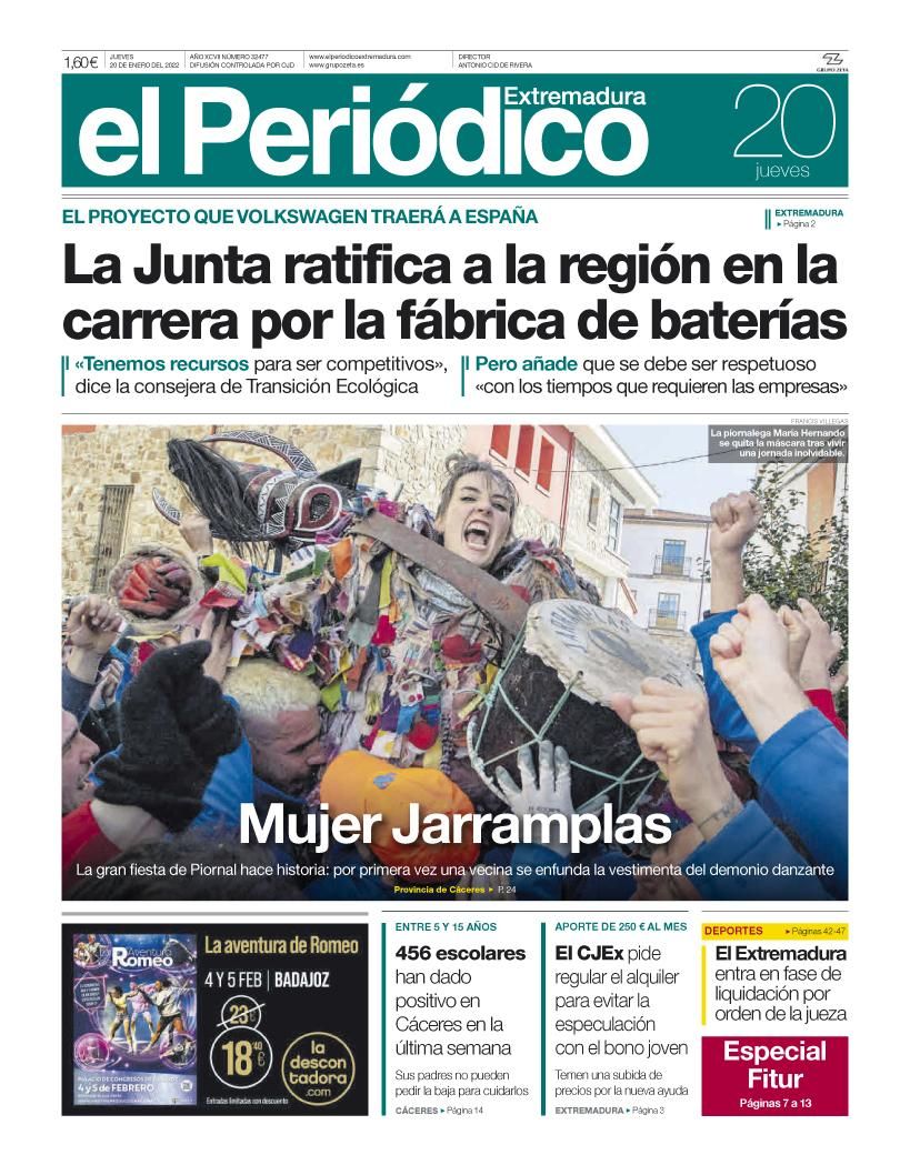 Consulta la portada correspondiente al día 20 de enero del 2022