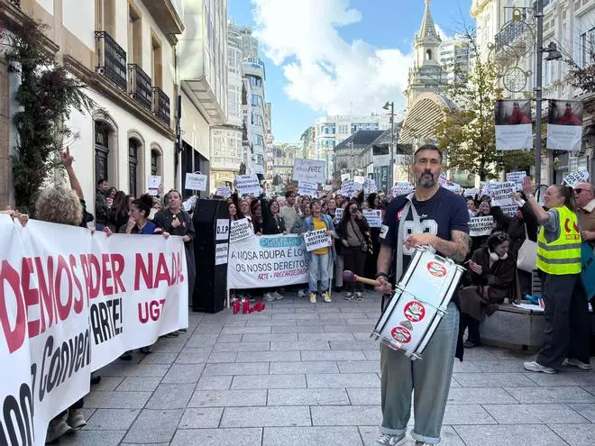 Huelga en el comercio textil de A Coruña contra el convenio estatal