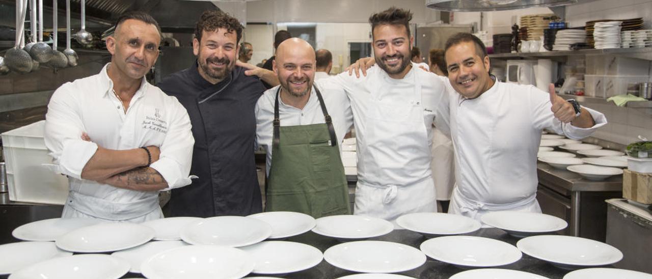 Jacob Torreblanca, Dani Frías, Federico Pain (Jefe de cocina Monastrell), Pablo Montoroy y Jorge Jurado.
