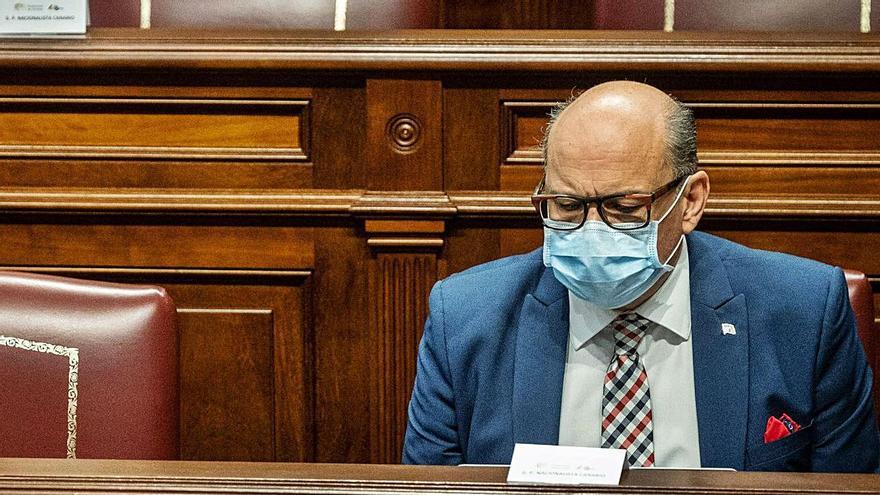 José Miguel Barragán, en su escaño en el Parlamento.