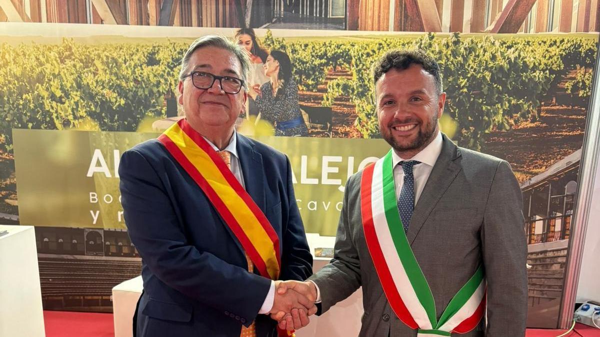 José María Ramírez y Marco Colucci, alcaldes de Almendralejo y Ceprano.