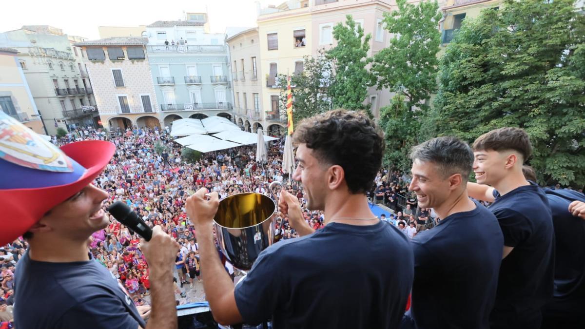 Imatges de la celebració de la lliga de l'Igualada Rigat