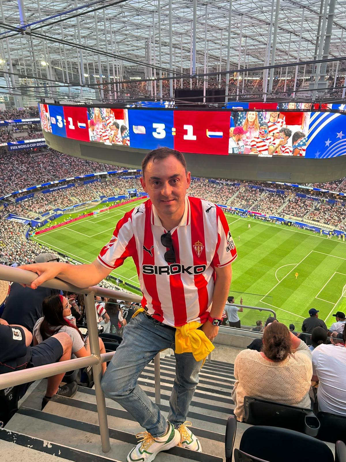 Diego Álvarez Bada en el encuentro entre Estados Unidos y Paraguay.