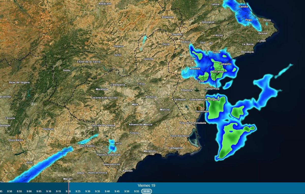 Imagen del radar de Meteored.