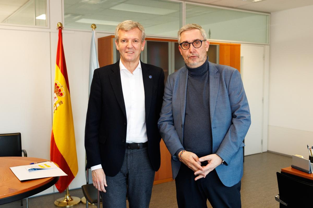 Alfonso Rueda y Blas García, en el encuentro de trabajo que mantuvieron este miércoles.