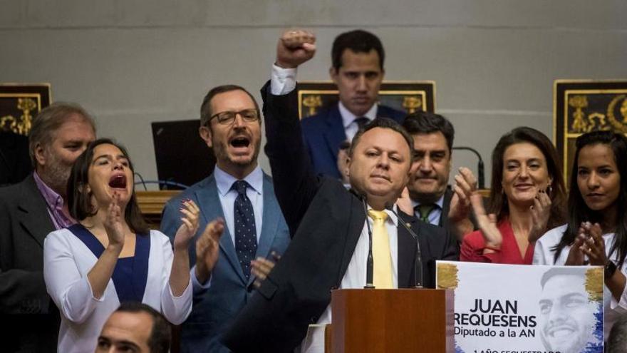 Imagen de la trifulca en la Asamblea venezolana
