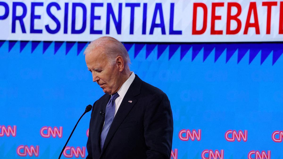 El presidente de EE UU y candidato a la reelección, Joe Biden, durante el cara a cara contra Trump en la CNN.