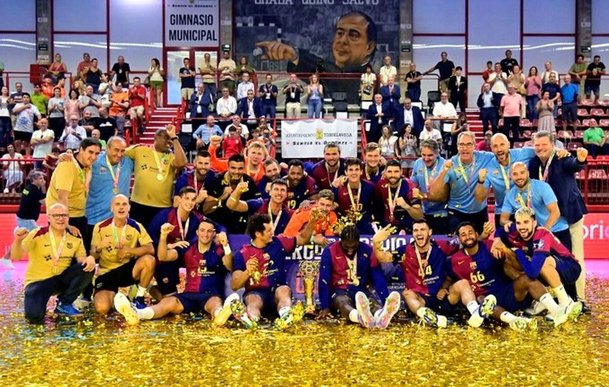El Barça celebró en Torrelavega su tercera Supercopa Ibérica consecutiva