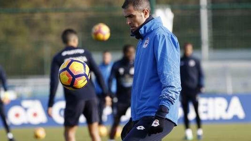 Garitano, durante un entrenamiento.