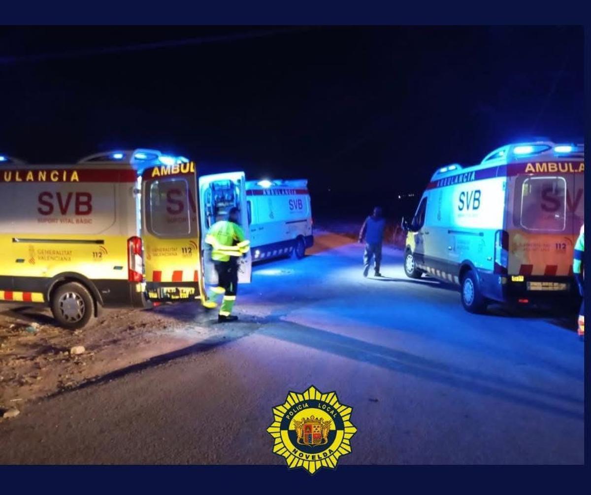 Seis heridos en un choque frontal de dos furgonetas con trabajadores en Novelda